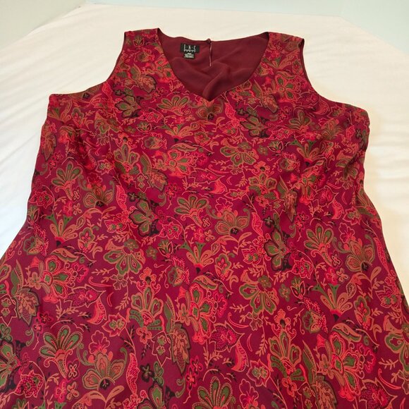 INC. International Concepts Women's Maxi Dress Sz: 20W Floral Red/Green - Picture 5 of 8